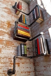 steel plumbers pipe bookshelf
