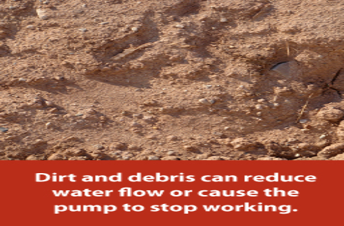 dirt and debris can reduce water flow