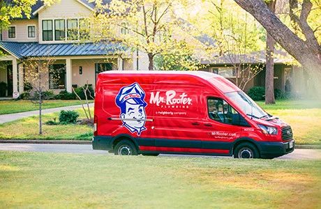 Parked Mr. Rooter van belonging to our plumbers in Macon, GA