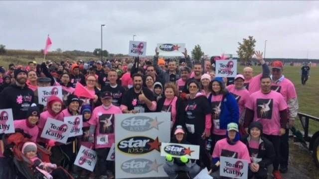 Team Kathy walk for Breast Cancer Awareness Month
