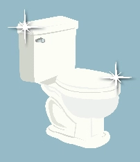 sparkling white toilet graphic