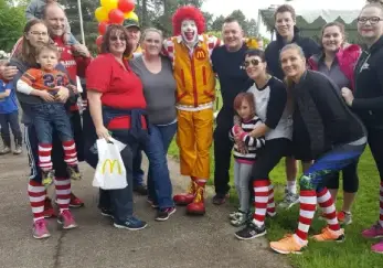 RMHC group photo with Ronald McDonald.