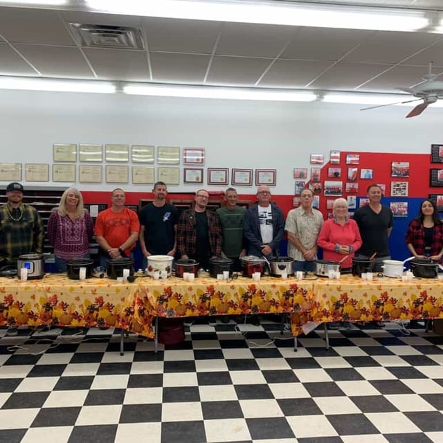 Annual chili cook off participants