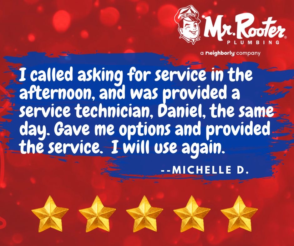 Excellent Customer Service, 5 star google review, plumbing options, same day appointments