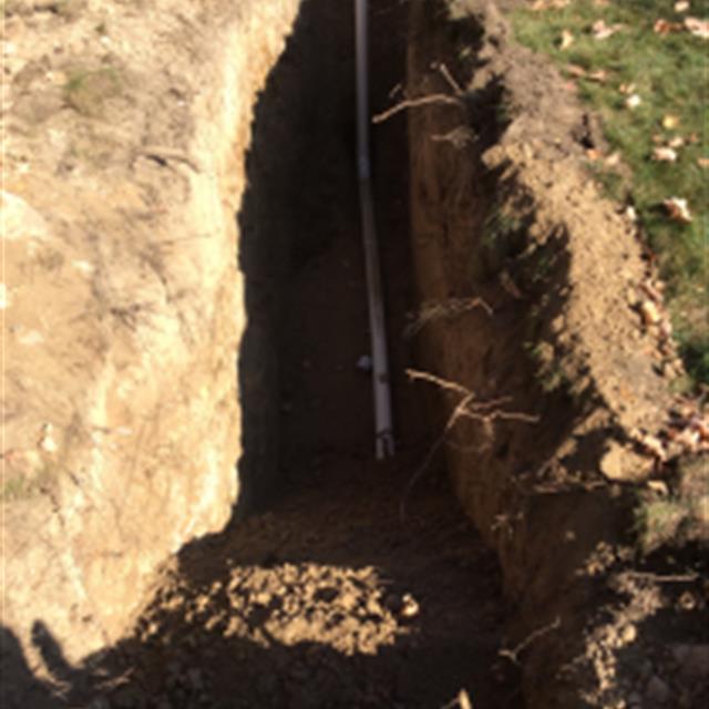 Main sewer line excavation