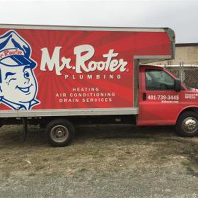 Side view of a Mr. Rooter van