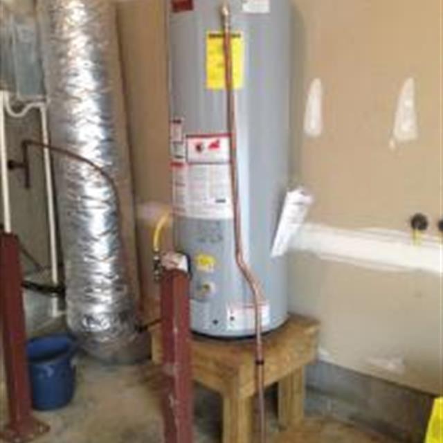 New gas water heater installed