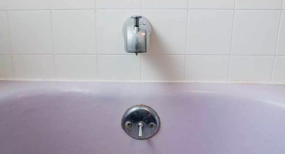 Trip-lever bathtub drain.