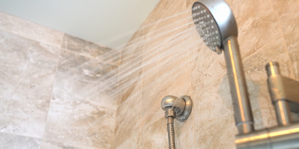 image of running shower head