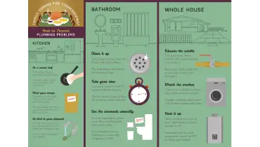 Preventing plumbing problems infographic.